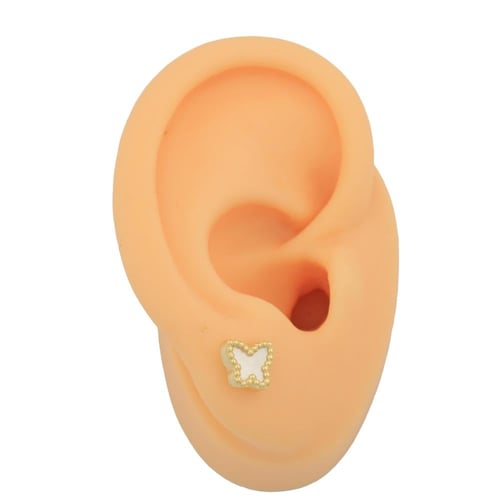 حلق ذهب تصميم صدفي E120