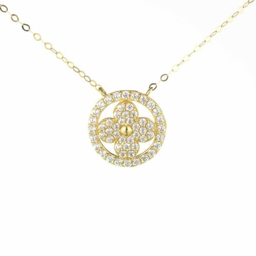 عقد ذهب بتصميم وردة البرسيم