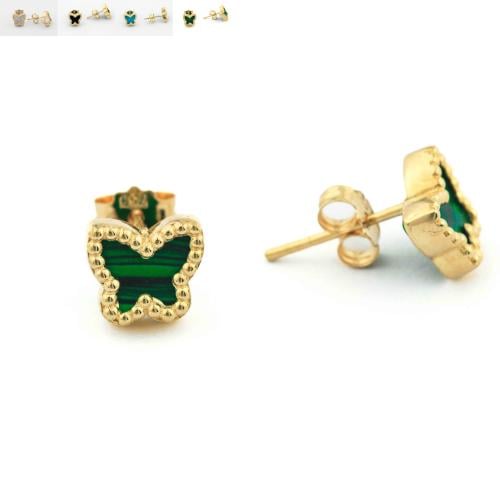 حلق ذهب تصميم صدفي E120