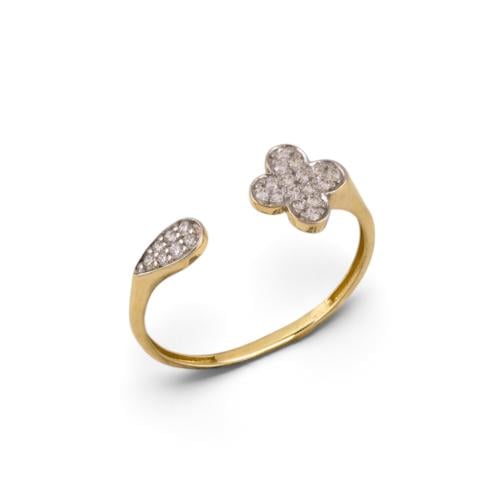 18k gold ring set with zircon M6144