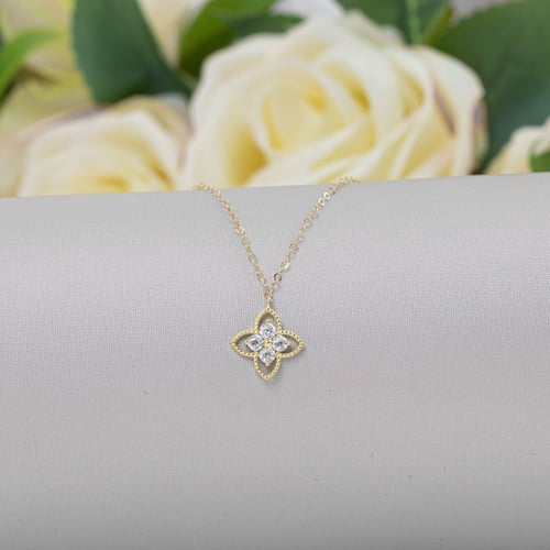 عقد ذهب تصميم الماس N180