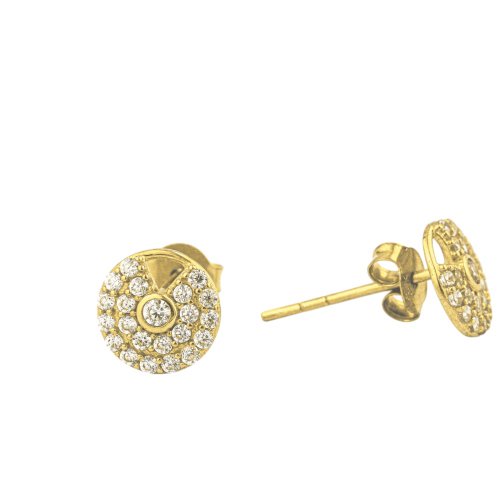 حلق ذهب تصميم الماس E127