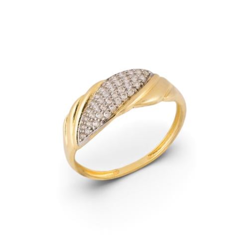18k gold ring set with zircon M2773