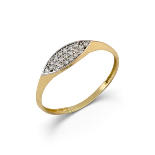 18k gold ring with zircon stones M6184