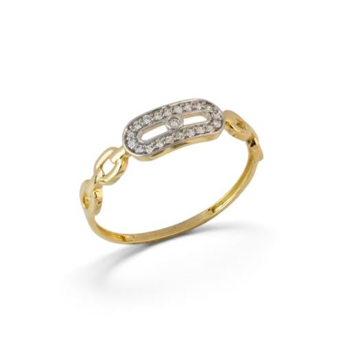 خاتم ذهب مرصع بالزركون عيار 18 M6294