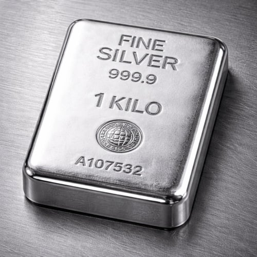 سبيكة فضة صافية وزن 1 كيلو جرام (نقاء 999.9).