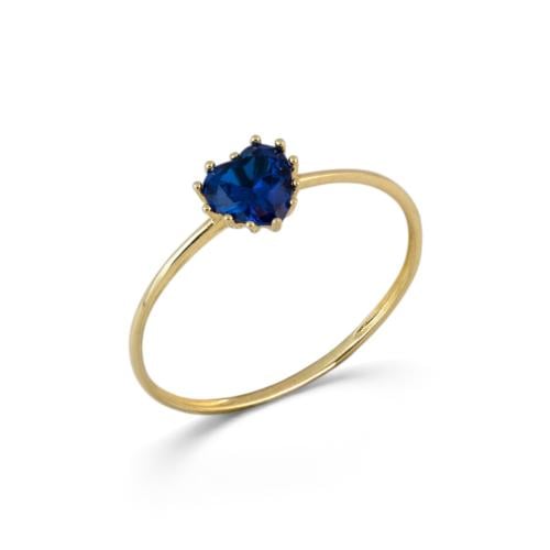 Beautiful 18k gold ring with a blue stone, M2663