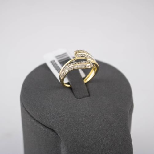 18k gold ring set with zircon M6136