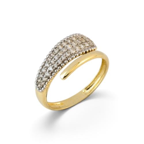 18k gold ring set with zircon M6148