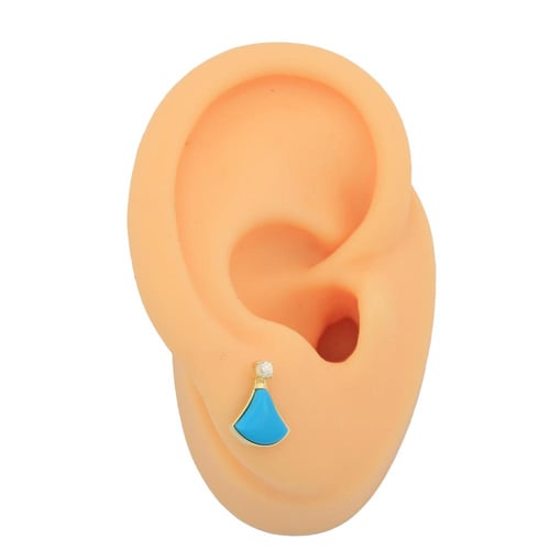 حلق ذهب تصميم صدفي E121