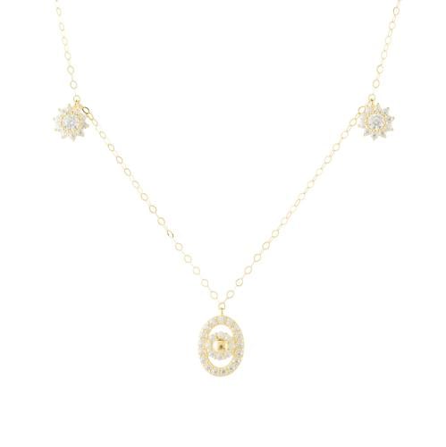 شوكر ذهب ناعم بتصميم الماس مرصّع بالزاركون