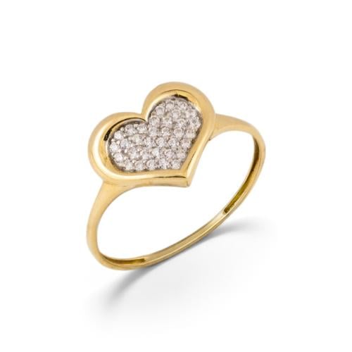 18k gold ring set with zircon M8497