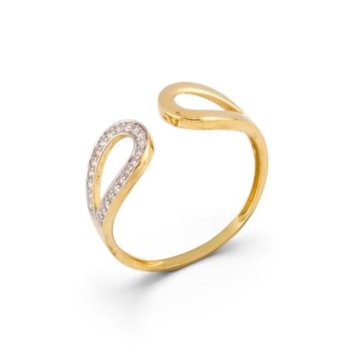 18k gold ring with zircon stones M8517