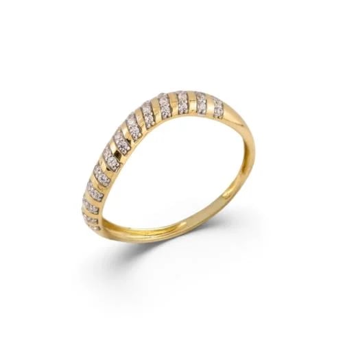 خاتم ذهب مرصع بالزركون عيار 18 M6149