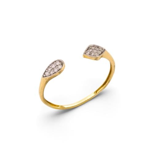 18k gold ring with zircon stones M5251