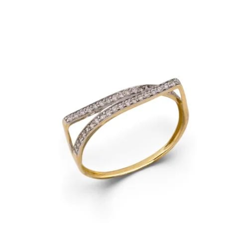 خاتم ذهب مرصع بالزركون عيار 18 M8500