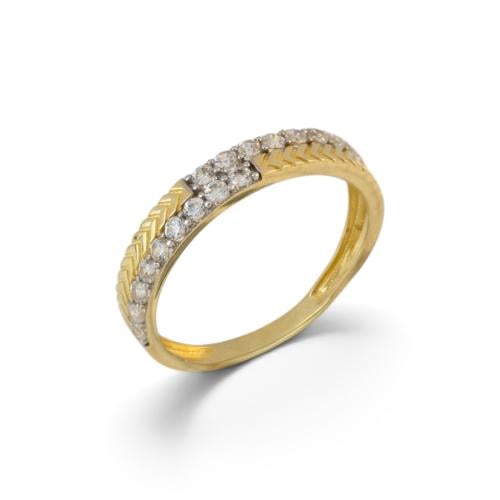18k gold ring set with zircon M8522