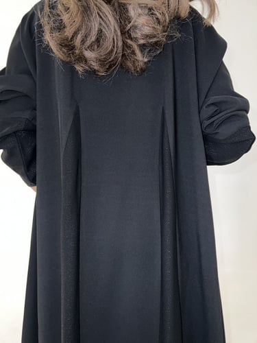 كريب أسود كلوش كسرات لمعة