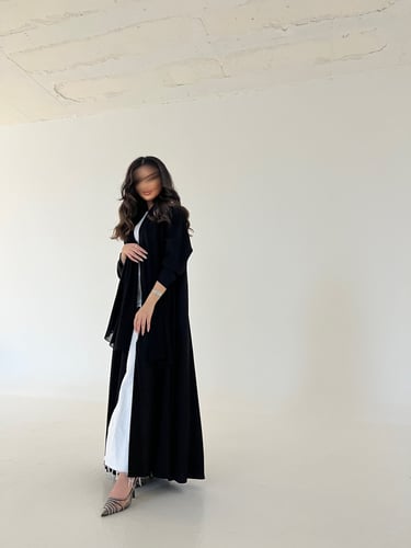 كريب أسود كلوش كسرات لمعة