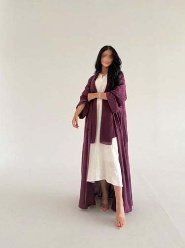 قطن مغسول موف مطرز كلوش