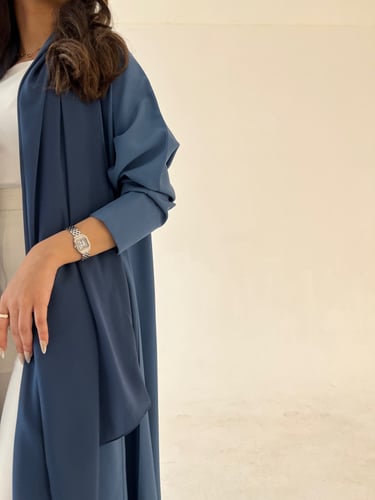 كريب صيفي كلوش أكمام ضيقه دبل