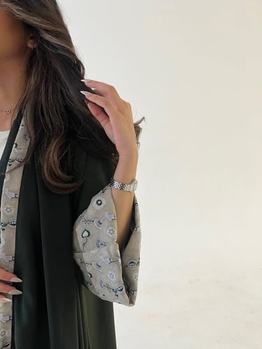 كريب مغسول كلوش وأكمام لنن واسعه