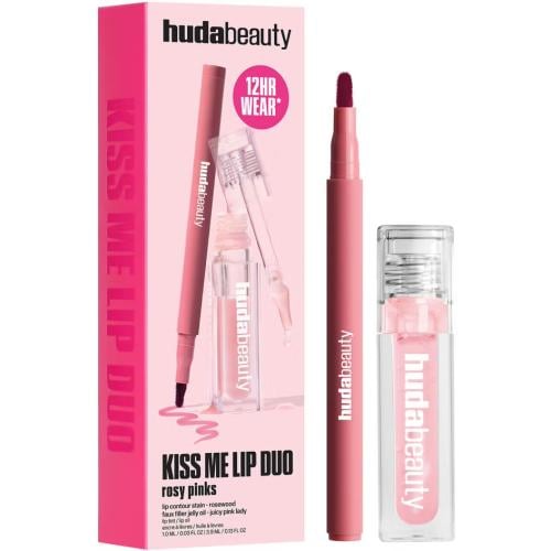 هدى بيوتي | مجموعة ثنائية للشفاه كيس مي روزي HUDA BEAUTY | Kiss Me Rosy Pink Lip Duo