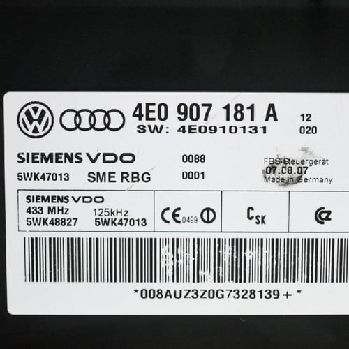 كمبيوتر أودي تحكم الدخول الذكي 4E0907181