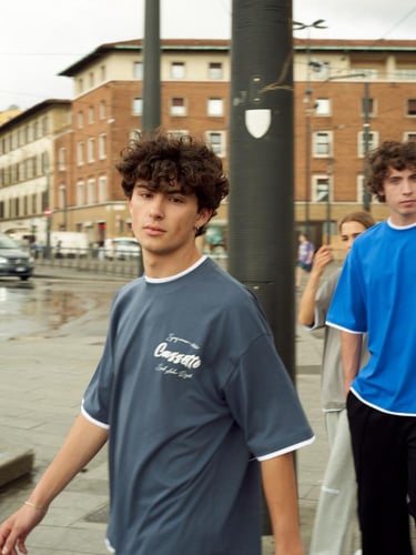 Grey t-shirt with white part