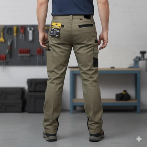 بنطلون عمل لون بيج 1810075710 CAT Workwear Pants B...