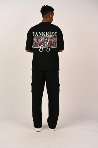 تيشرت اوفر سايز لون اسود HANKRIEG