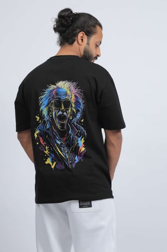 تيشرت اوفر سايز اسود انشتاين