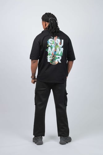 تيشرت اوفر سايز اسود سمر