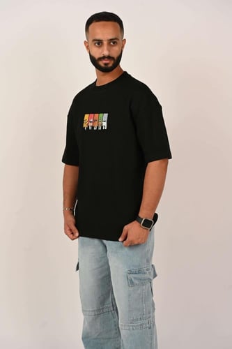 تيشرت اوفر سايز لون اسود بلوقو