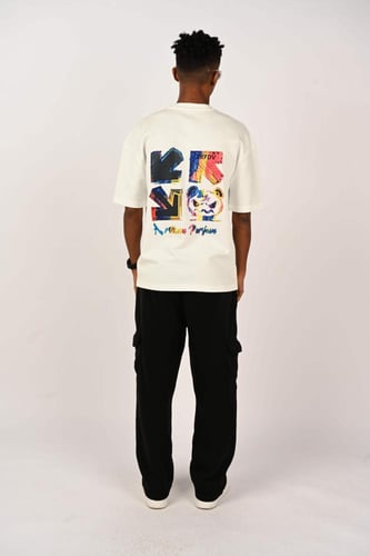 تيشرت اوفر سايز ابيض