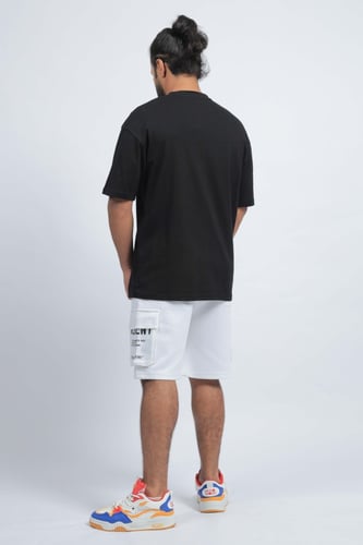 تيشرت اوفر سايز اسود لوقو PM