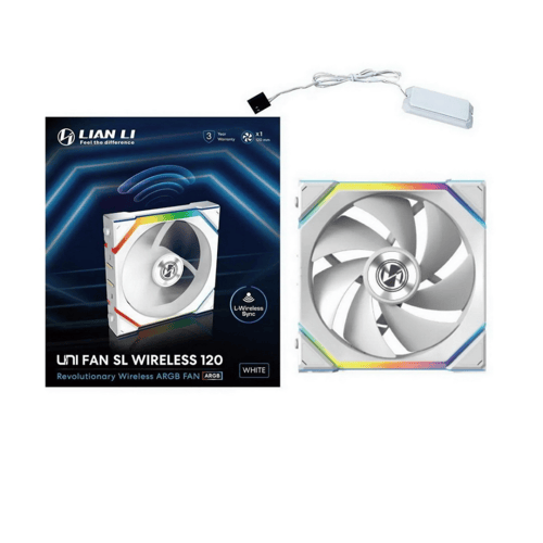 Lian Li 120mm UNI Fan SL Wireless ARGB Case Fan Wh...