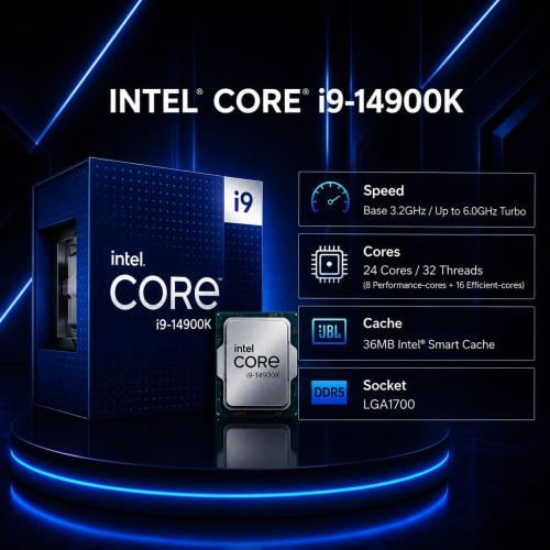 معالج Intel Core i9-14900K للألعاب والبث – 24 نواة...
