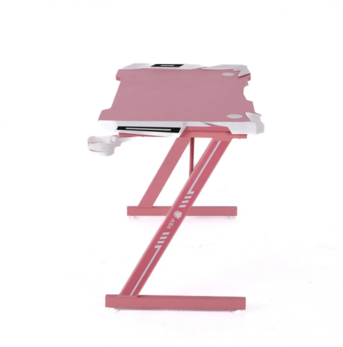 طاوله مكتبية وقيمنق بإضاءة RGB - وردي ابعاد الطاول...