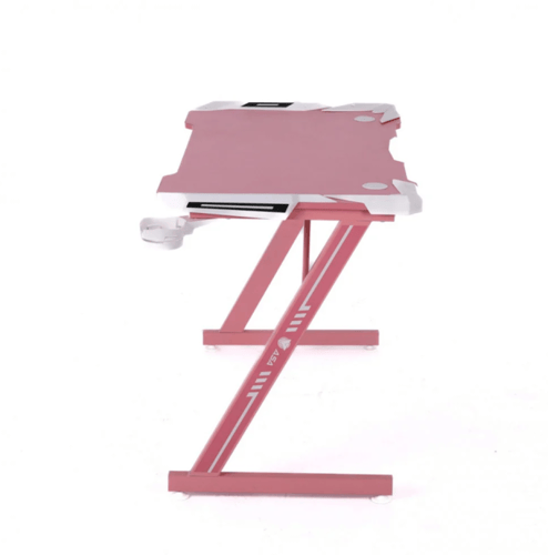 طاوله مكتبية وقيمنق بإضاءة RGB - وردي ابعاد الطاول...