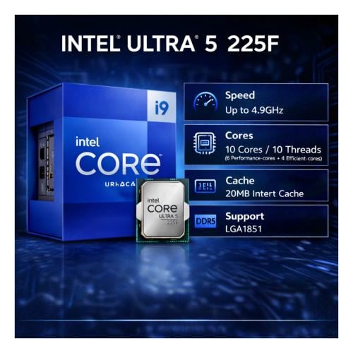 معالج Intel Core Ultra 5 225F للألعاب – 10 نواة –...
