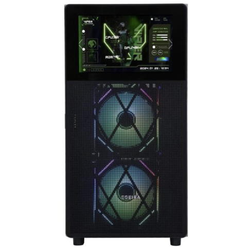 Egeira ELITE Gaming Case with 8” LCD Screen – Blac...