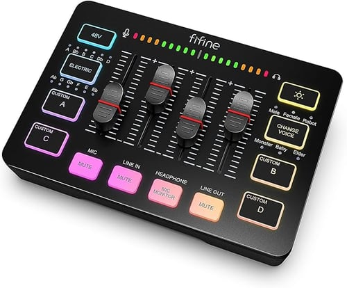مكسر صوت FIFINE Gaming Audio Mixer SC3
