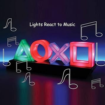 إضاءة أيقونة بلاي ستيشن 4/5 – LED ملونة مع تحكم صو...