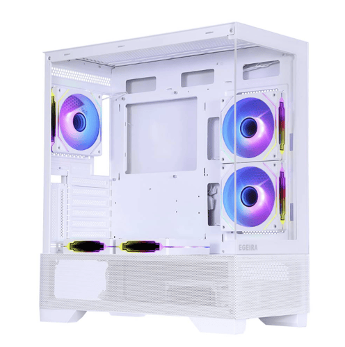 Egeira ECLIPSE White Gaming Case – 5 ARGB Fans – T...