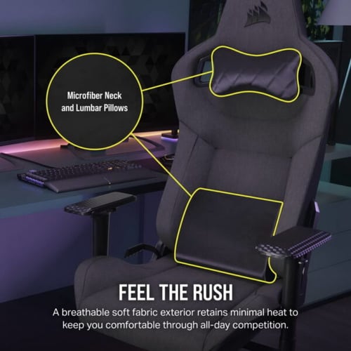 Corsair T3 RUSH Fabric Gaming Chair-Charcoal