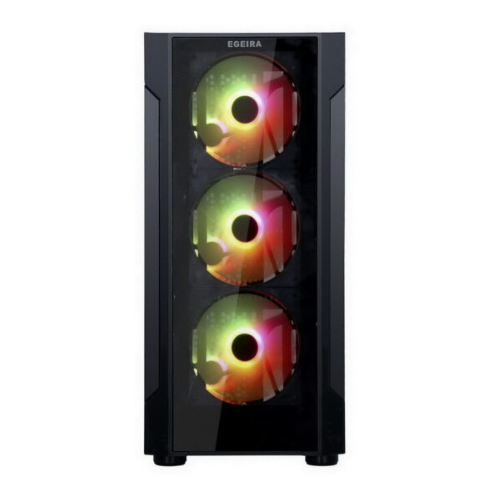 Egeira PRISM Black ATX Gaming Case – 4× ARGB Fans...