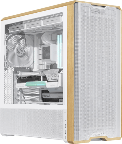 LIAN LI LANCOOL 217 White ATX Case – Dual-Chamber...