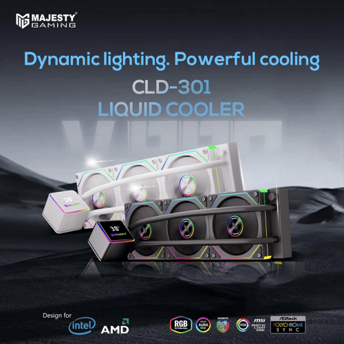 مبرد مائي ماجيستي 360mm ARGB CPU Cooler – شاشة ديج...