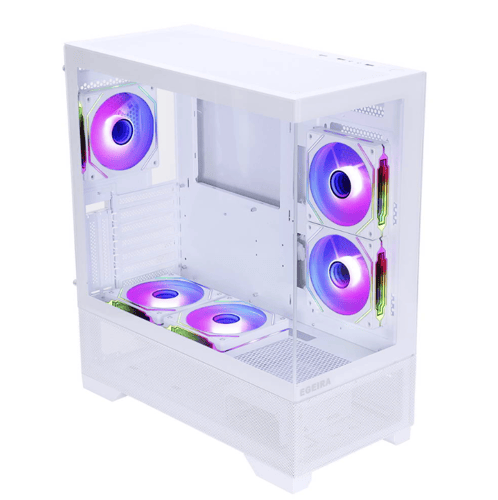 Egeira ECLIPSE White Gaming Case – 5 ARGB Fans – T...
